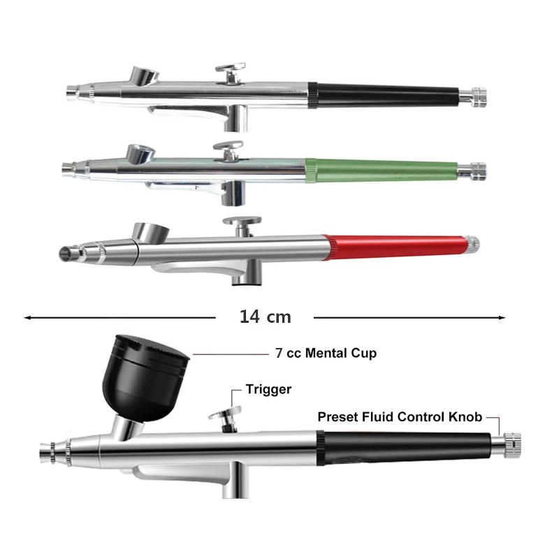 Portable Single Action Airbrush 0.3Mm Nozzles Spray Gun Pen For Model Cake Nail Car Painting Beauty Inkjet