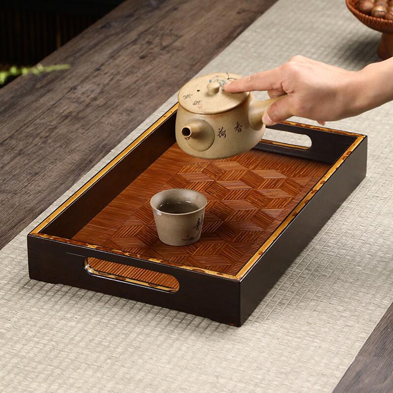 Bamboo Rectangular Tea Serving Tray