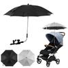 Beach Chair Umbrella UV Protection Baby Stroller Umbrella 360° Adjustable Chair Sunshade with Clamp Sun Rainproof and Windproof