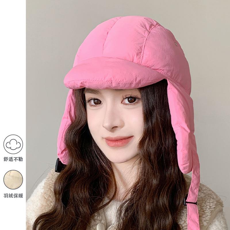 

Легкая и очень толстая пуховая хлопковая мужская теплая шапка с защитой ушей женская осенне-зимняя велосипедная ветрозащитная и холодозащитная шапка-подшлемник розовый