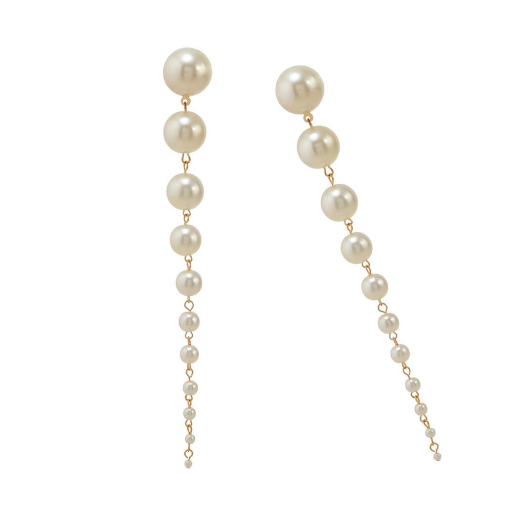 Handmade Earrings Pearls Tassels Earrings Women Long Dangle Earrings Pearls Texture Suitable for Party and Weddings