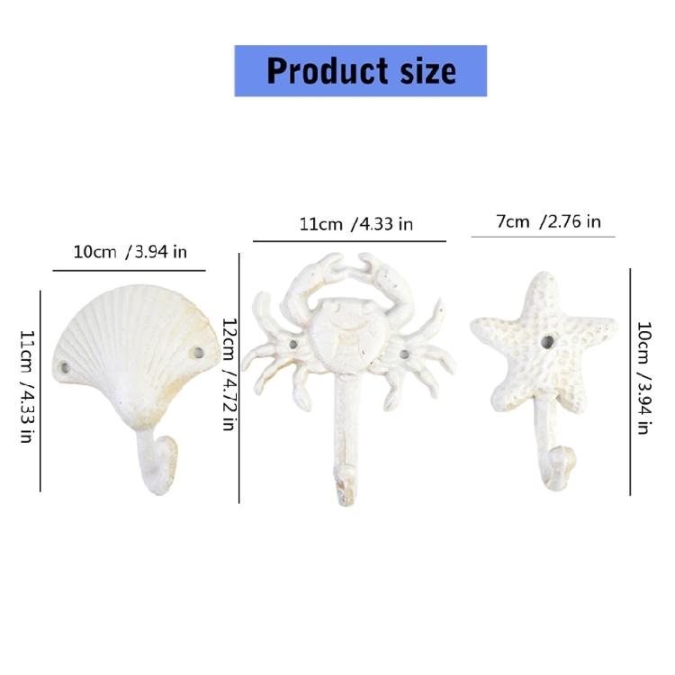 Rustics Nauticals Wall Hook Iron Construction Elegant White Finish for Home Organization