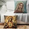 Retro V-Virgin Mary Pillow Case Plush Fabric Soft Pillowcase Double Sided Print Cushion Cover Household Gifts