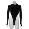 New Women's Sexy Solid High Waist Tight Bodysuit Fashion Hot Girl Slim Fit Top One Piece