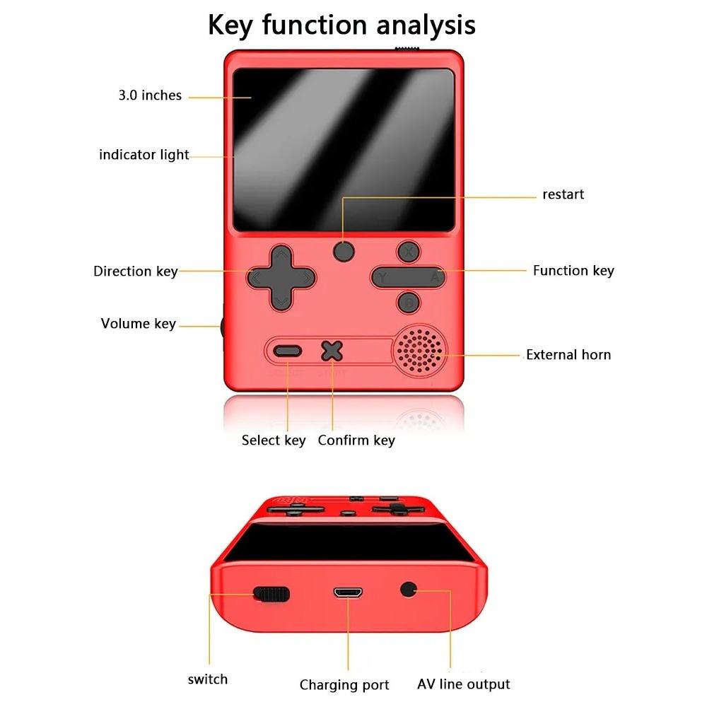M6 Handheld Spielkonsole Einzel Doppel Kinder 500 Spiele Retro Klassische Nostalgische Mini Handheld Geschenk