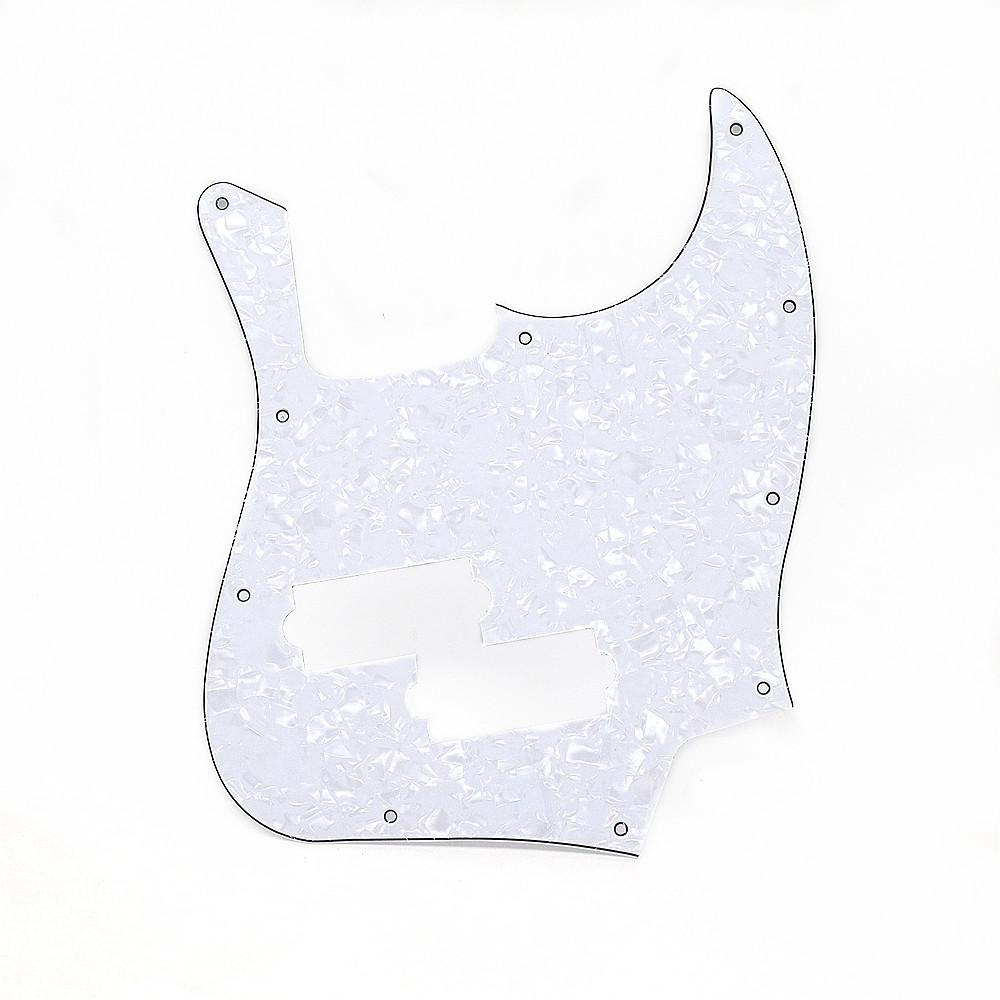 1 Stück Gitarre Jazz Bass Schlagbrett 3-lagig 10-Loch Gitarrenteile Für FD Top Jazz Bass Mit PB Tonabnehmerloch und 10 Stück Silberne Schraube