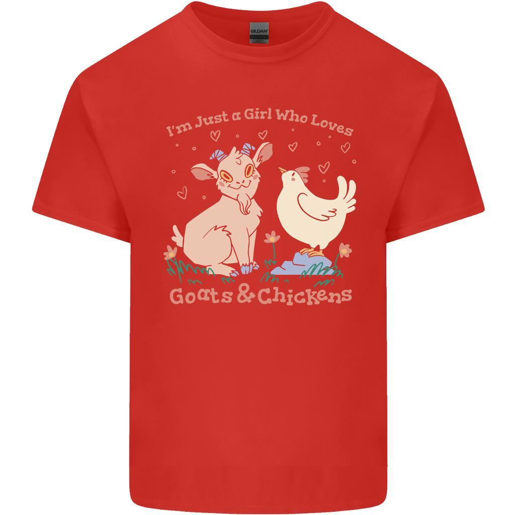 A Girl Who Loves Goats Chickens Farmer Unisexs Light Cotton TShirt