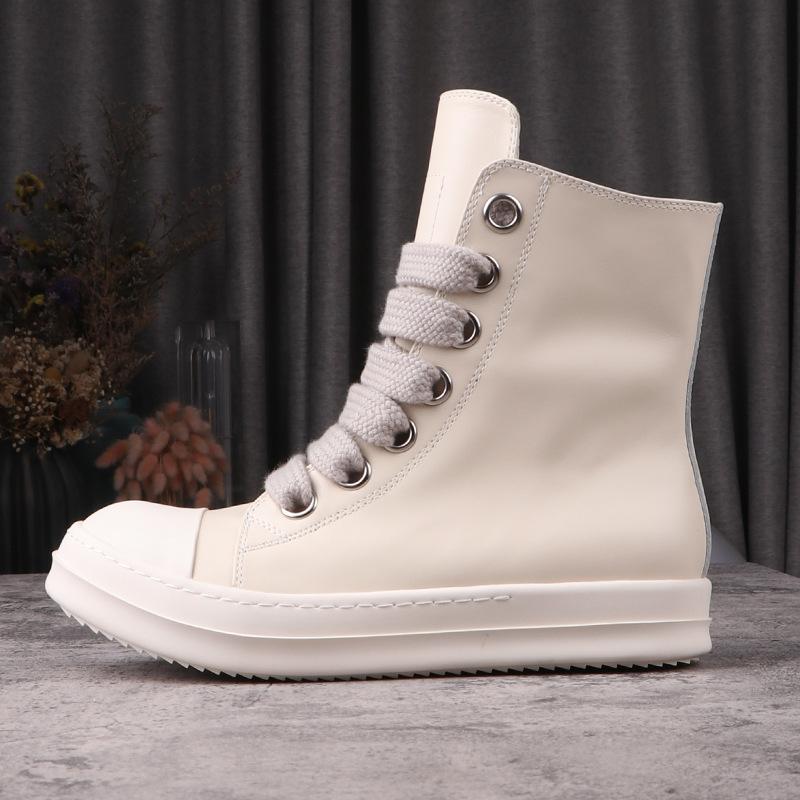 Herr Casual Skor Mode Herr Sneakers Snörskor för Man Streetwear Extra Långa Skosnören Svarta Enfärgade Sneakers