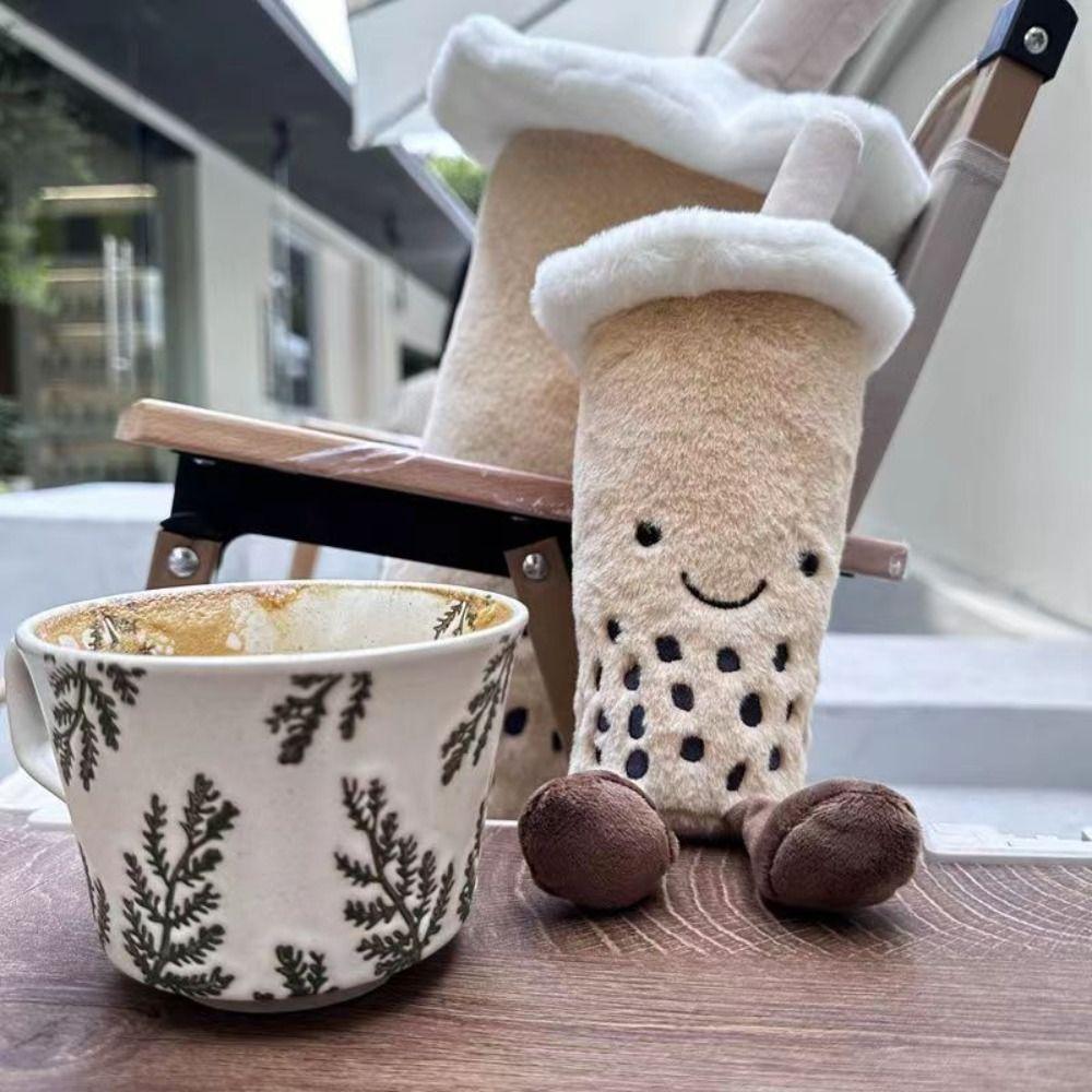 

Cartoon Stuffed Dolls Soft Simulated Food Beverage Toys Cute Pearl Milk Tea Cup Doll Gifts Pearl Milk Tea