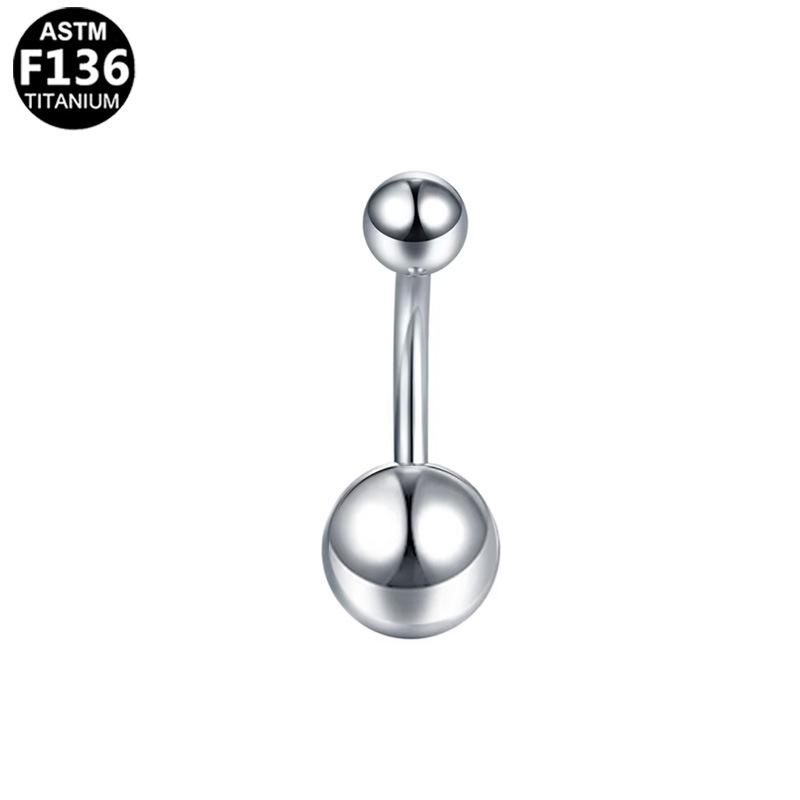 Titanium F136 Navel Ring with Diamond Ball for Daily Wear