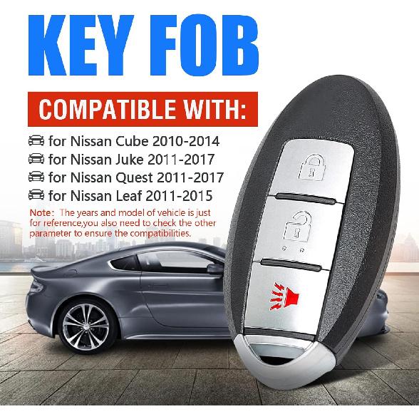 keyless Entry Remote car Key fob Replacement for for Nissan Cube Juke Leaf Quest CWTWB1U808 315MHz