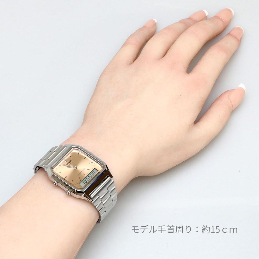 Casio Ana-Digi Quartz Wristwatch Vintage Series AQ-230A-4AMQY Unisex Dual Time Apricot