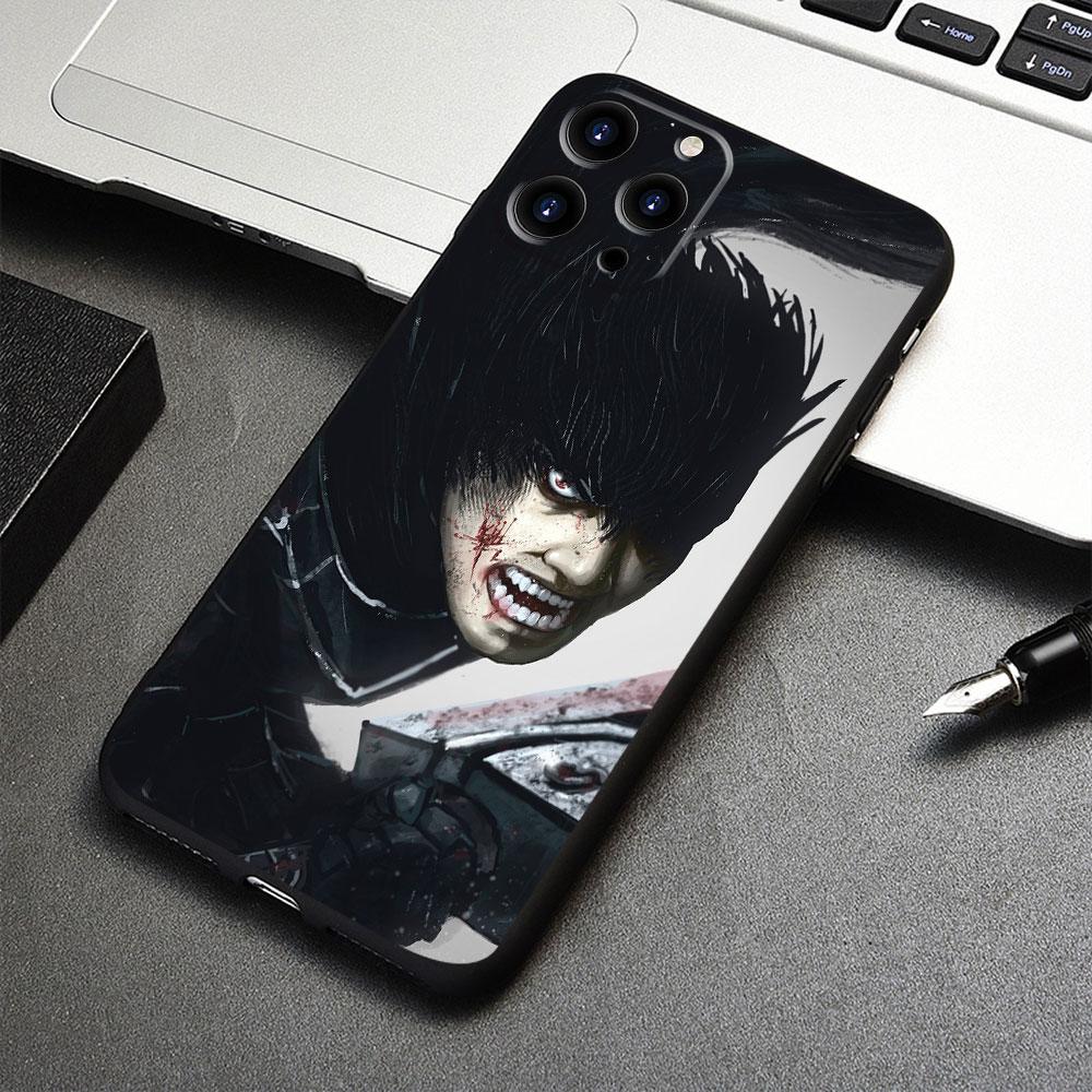 For iPhone 11 X XS 8 Plus 12 XR 14 13 Pro Max 7 6S SE 5 SE2 5S 6 SE2022 Bag Berserk Guts Anime Capinha Funda