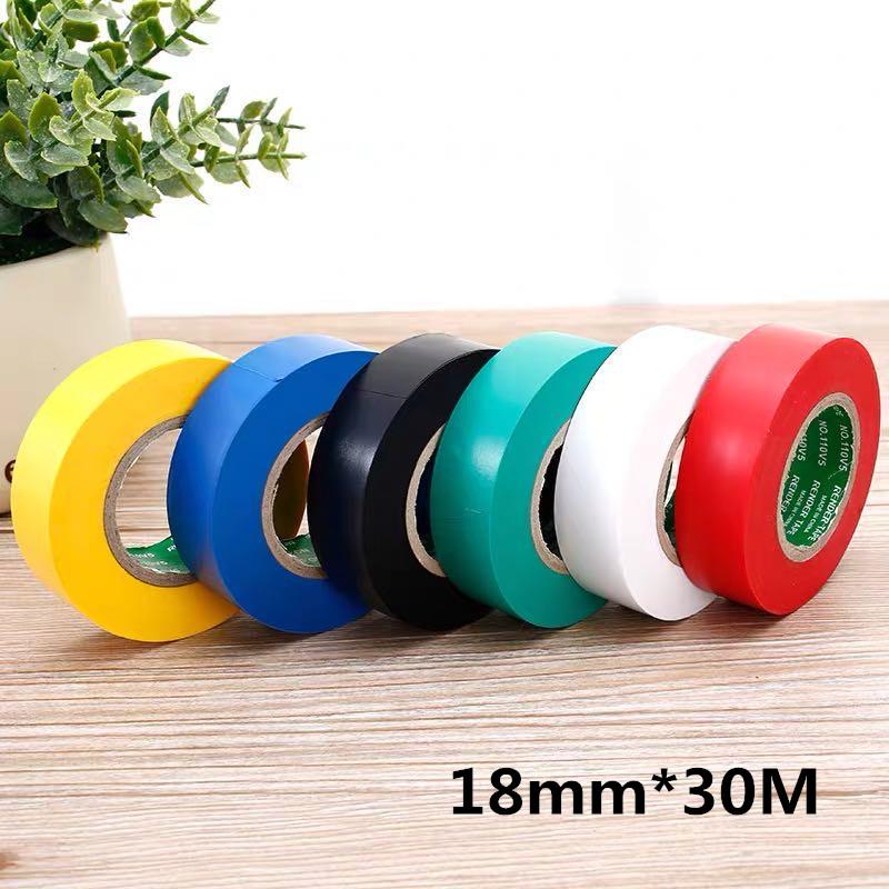 Flame Retardant Electrical Insulation Tape High Voltage PVC Electrical Tape Waterproof Self-adhesive Tape 18mm*30MPinstriping Tape 3