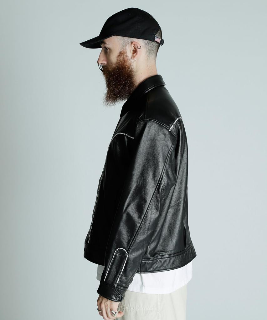 Schott Western Leather Jacket, Men's, Size 2XL, 010, Black, 782-5150004