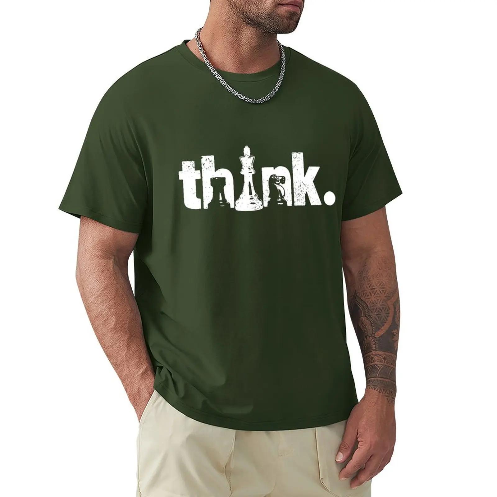 GUOYAN TOP Grappige Schaak Denken Vintage T-shirts Grafisch Katoen Streetwear Korte Mouw Verjaardagscadeaus Zomer Stijl T-shirt Herenkleding L