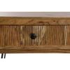 Console - Moderne - Bois d'acacia marron - Métal noir - 2 tiroirs - 118 cm