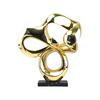 Creative Geometric Sculpture Abstract Electroplated Resin Decorative Ornaments Golden Hollowed-out Ribbon Home Decoration
