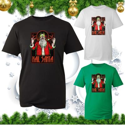Hail Santa Christmas Tshirt Xmas Gothic Satanist Devil Santa Horror Movie Top