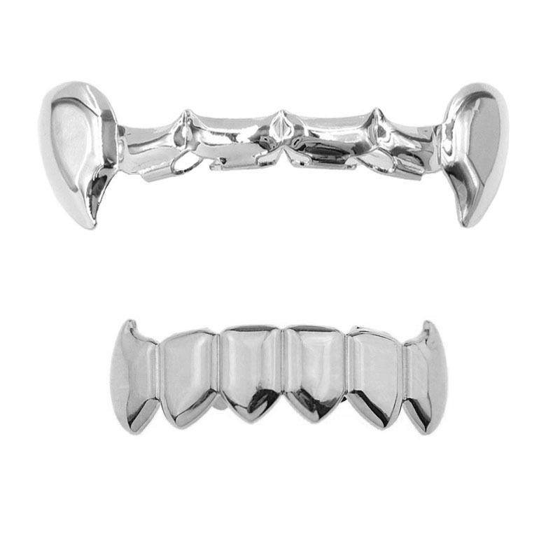 Gold Plated Vampire Fang Grillz – Hip Hop Style for Halloween