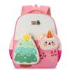 Nylon Kids School Bag With Christmas Tree And Little Bear Decoration Daily For