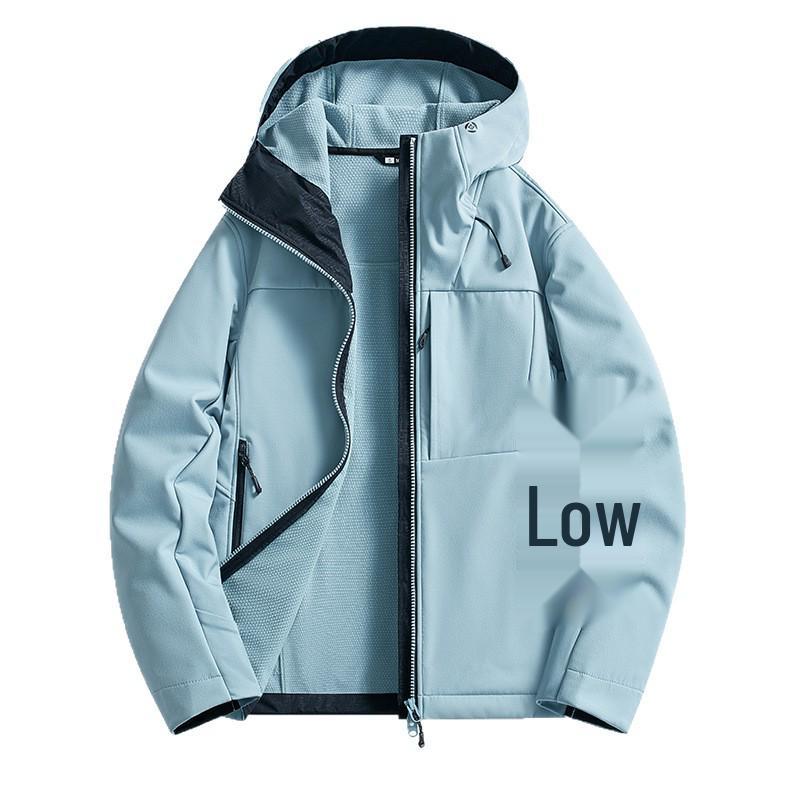 Couple's Soft Shell Ski Jacket with Hood - Warm, Windproof, Waterproof, Plus Velvet, Trendy Mountaineering Outerwear