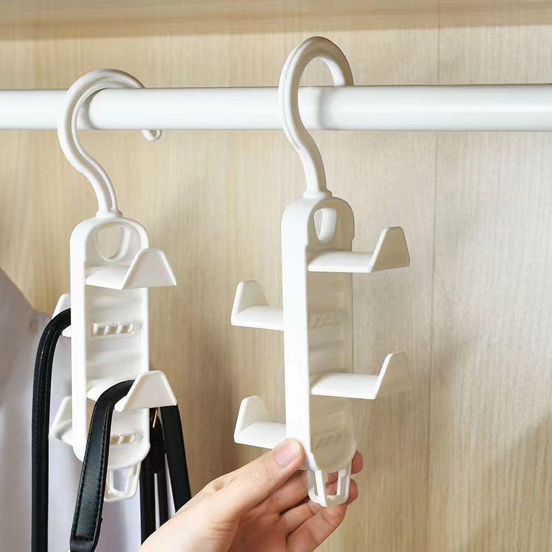 3PCS Storage Clothes Hanger Wardrobe Storage Multifunctional Clothes Rack Traceless Hanging Bag Rack Non Perforated Hanging Hook