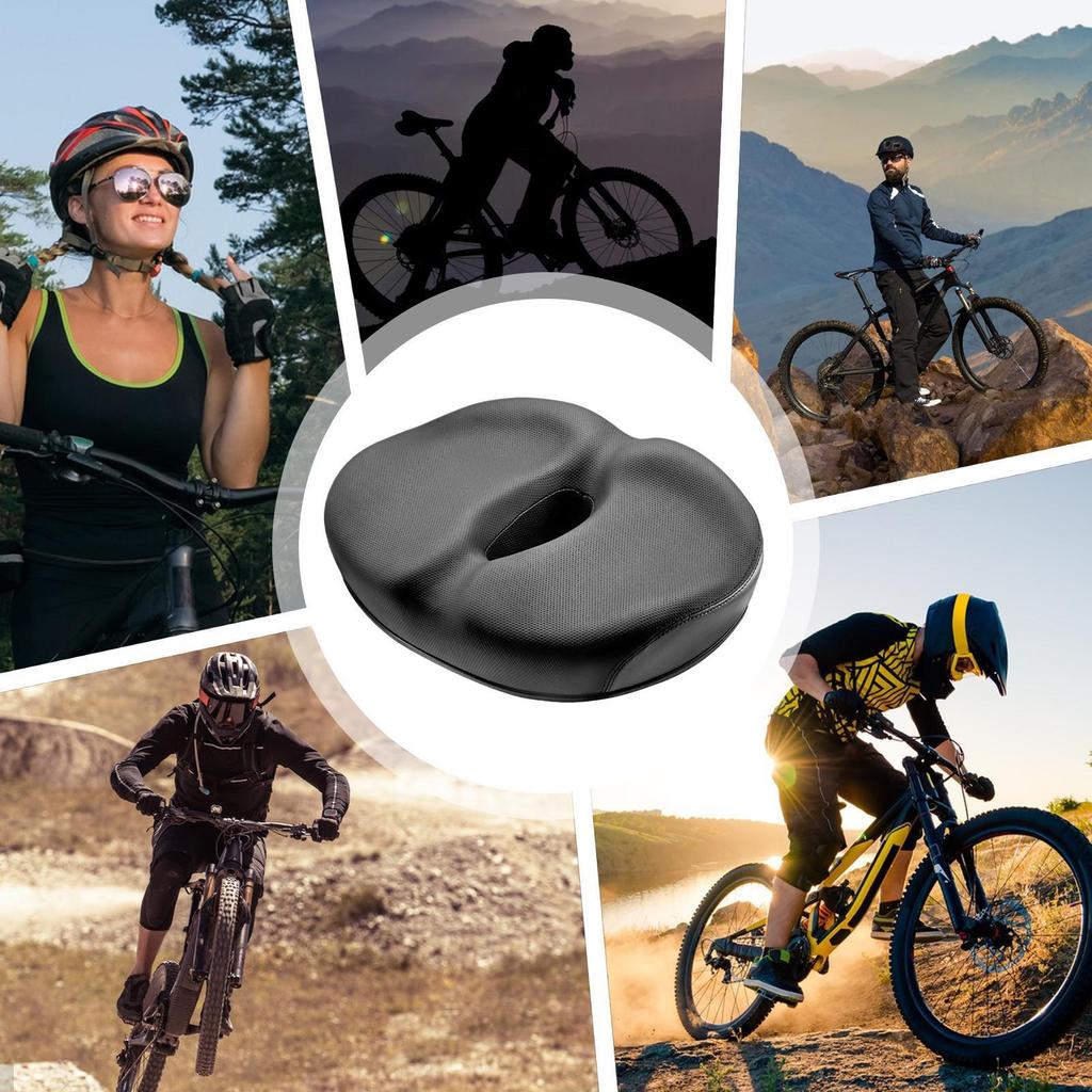 Large Noseless Saddle Multi-layer Thickened Shock-absorbing The Middle Part of the Saddle Is Hollow To Improve Air Circulation