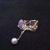 Versatile Butterfly Pearls Accessory Modern Waterdrop Inspired Detailing Sturdy Alloy Brooch for Casual Formal Wear