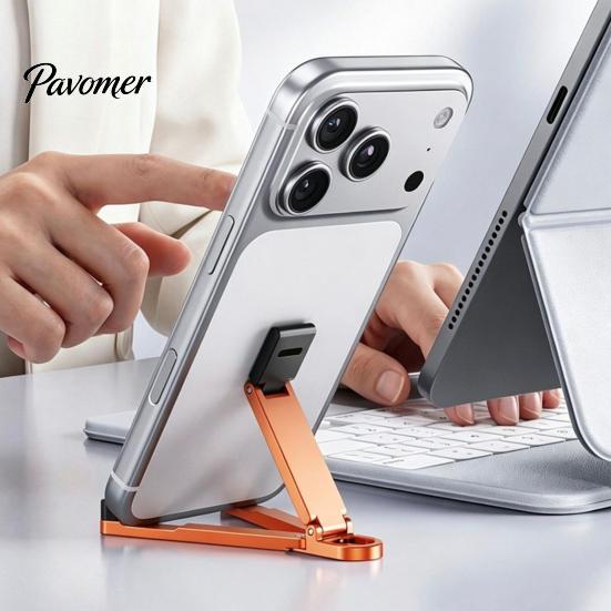 Cell Phone Stand Mini Foldable Keychain, Portable Holder for Pocket Desk, Home Office Travel Desk Accessory