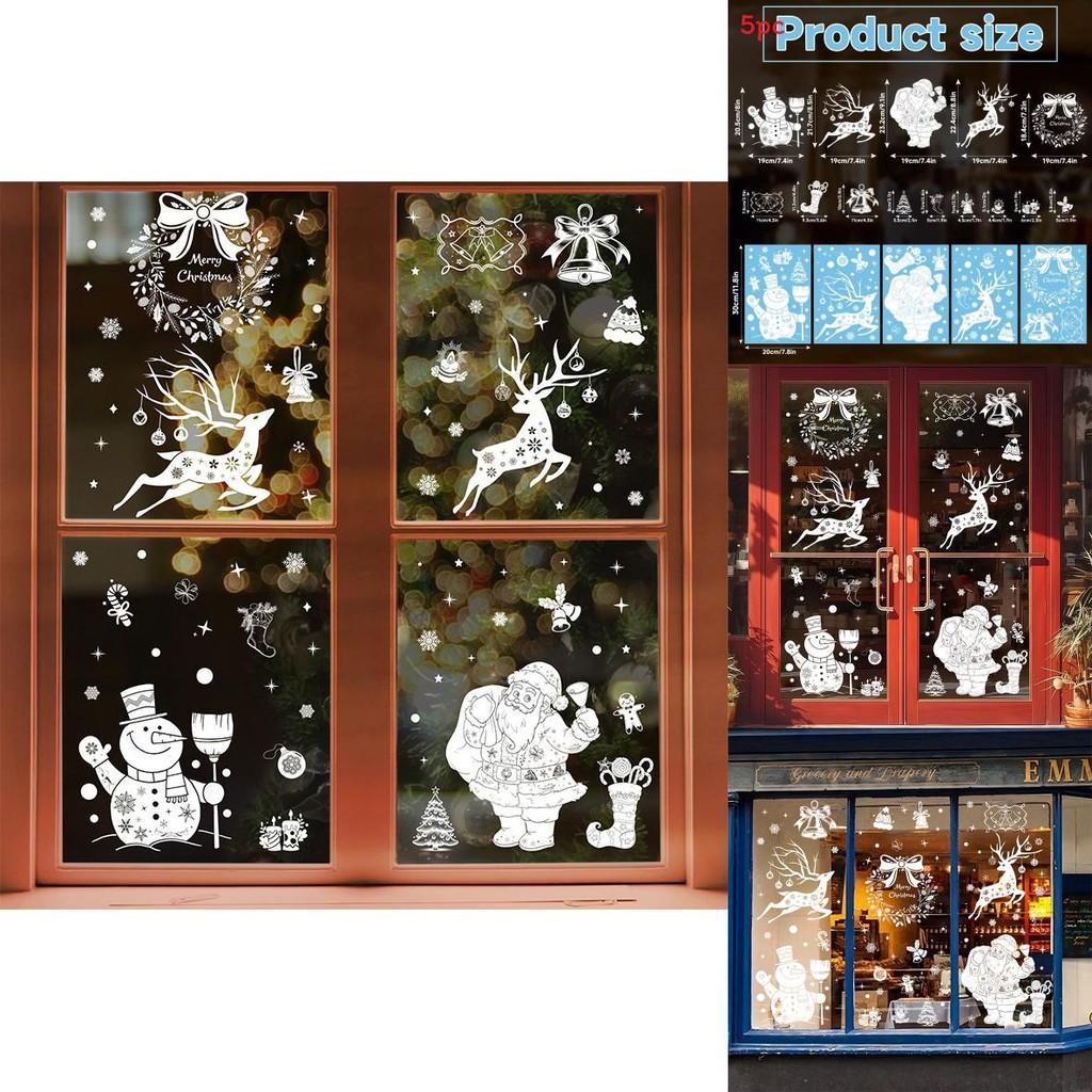 Christmas Window Decals Pvc Snowflake Reindeer Decor For Holiday Festivities
