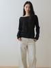 UNNOUT Wide Neck Sheer T-Shirt Black