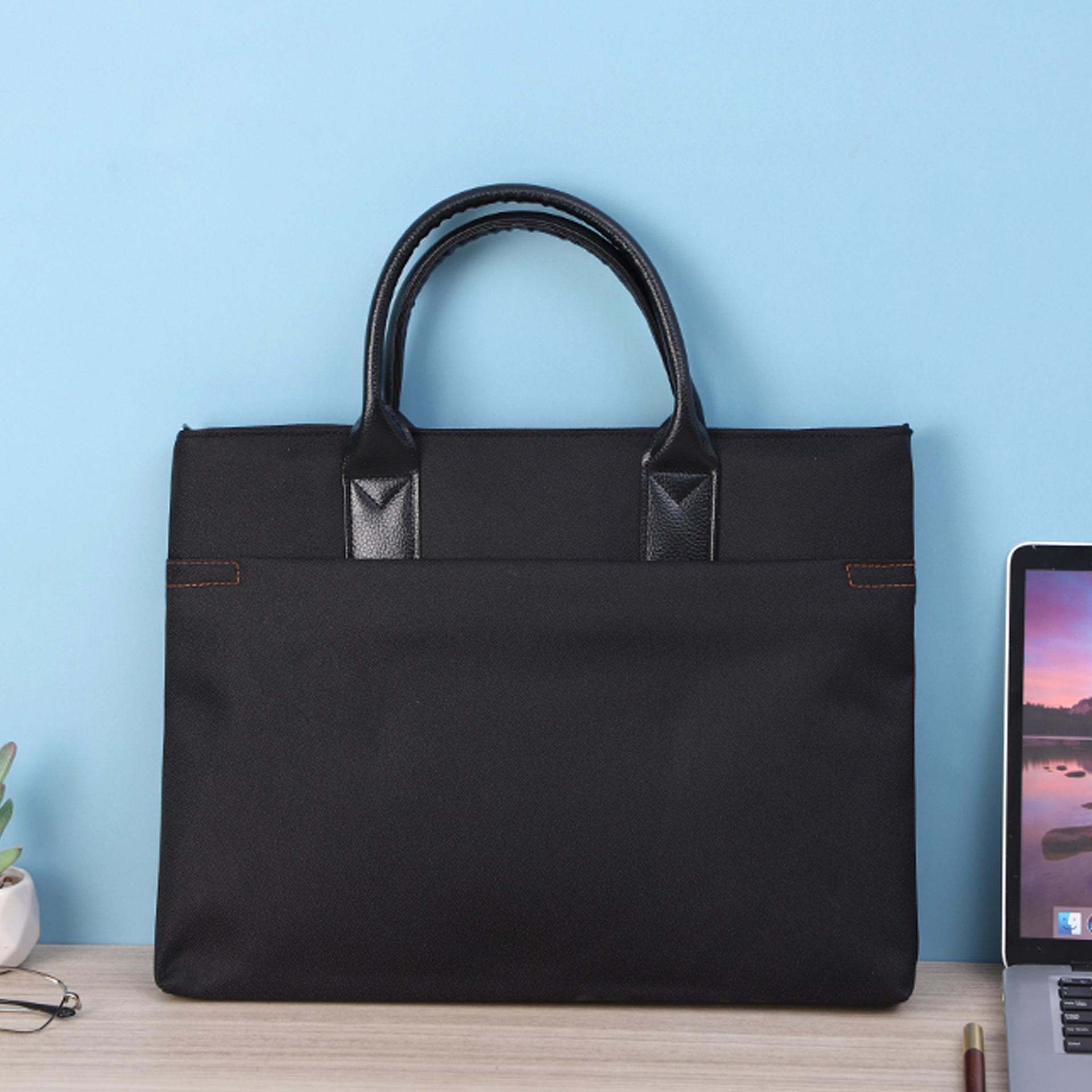 Handheld Oxford Cloth Business Document Bag, Water-Resistant, Large Capacity, Zippered Briefcase.