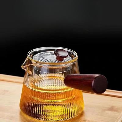 Seitengriff Elektro-Keramikherd Teekanne Hochtemperaturbeständig Verdickte Teekanne Haushalt Hitzebeständig Hochborosilikatglas Filter Teekanne