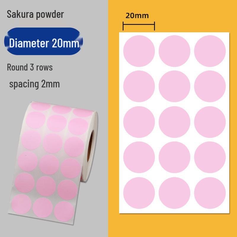 

Папір для самоклеючих етикеток зі штрих-кодом з кольоровим покриттям - Круглі наліпки різних розмірів