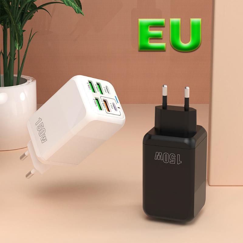 1PC 150W full protocol super fast charging charging head, multi-port charger, desktop multi-function adapter