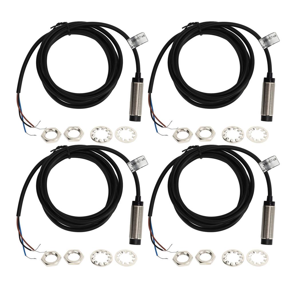 4 Sets Proximity Sensor 3 Wire NPN NC Contact Inductive Proximity Switch 4mm Detection Distance