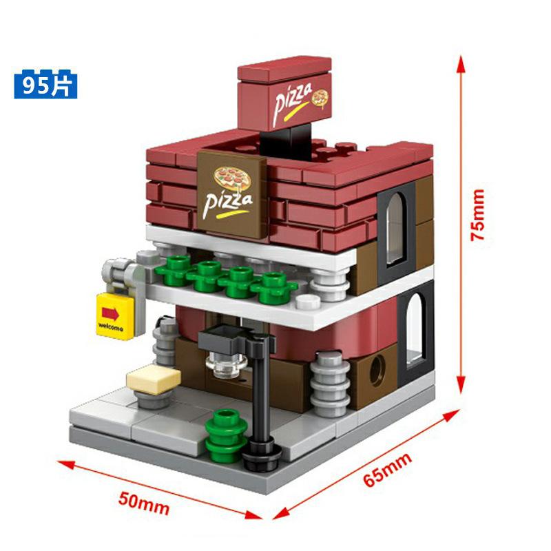 Building Blocks Mini Street View Building Blocks Compatible Building Blocks Children's Educational Assembling Building Blocks