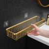 Wall Mounted Bathroom Shelf Shampoo Cosmetic Storage Rack Brushed Gold Storage Organizer Rack Soap Cosmetic Shelf Household Item