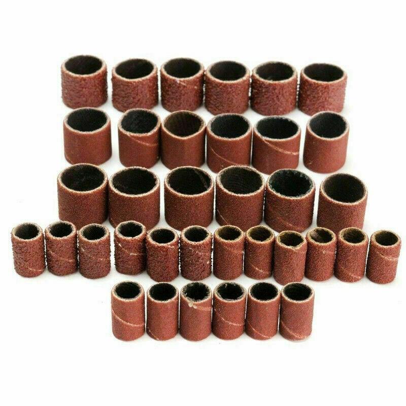 100Pcs Mandrel Dremel Rotary Tool Accessories Sanding Bands Drum Sleeve Grit