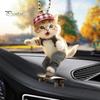 Adorable Cat Hanging Ornament Car Rearview Mirror Pendant with Lanyard Easy To Hang Animal Cat-Shaped Xmas Tree Pendant