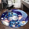 Elephant Dreams On The Moon round carpet Chair cushion Round Entryway Rug, Soft Round Rugs for Living Room, Bedroom, Circle Carpet decor gifts