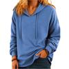 Women's Fashion Casual Solid Color Pocket Long Sleeve Hoodie