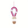 1Pc Pure Hand-Woven Rainbow Hot Air Balloon Ornaments, for Home Decoration Wall Hanging