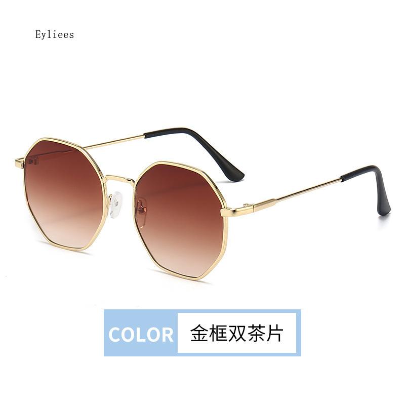 Personalized Multi Women's Sun Goggles New Fashionable Metal Polygonal Sunglasses Driving Travel Anti UV Sunshades Sunglasses