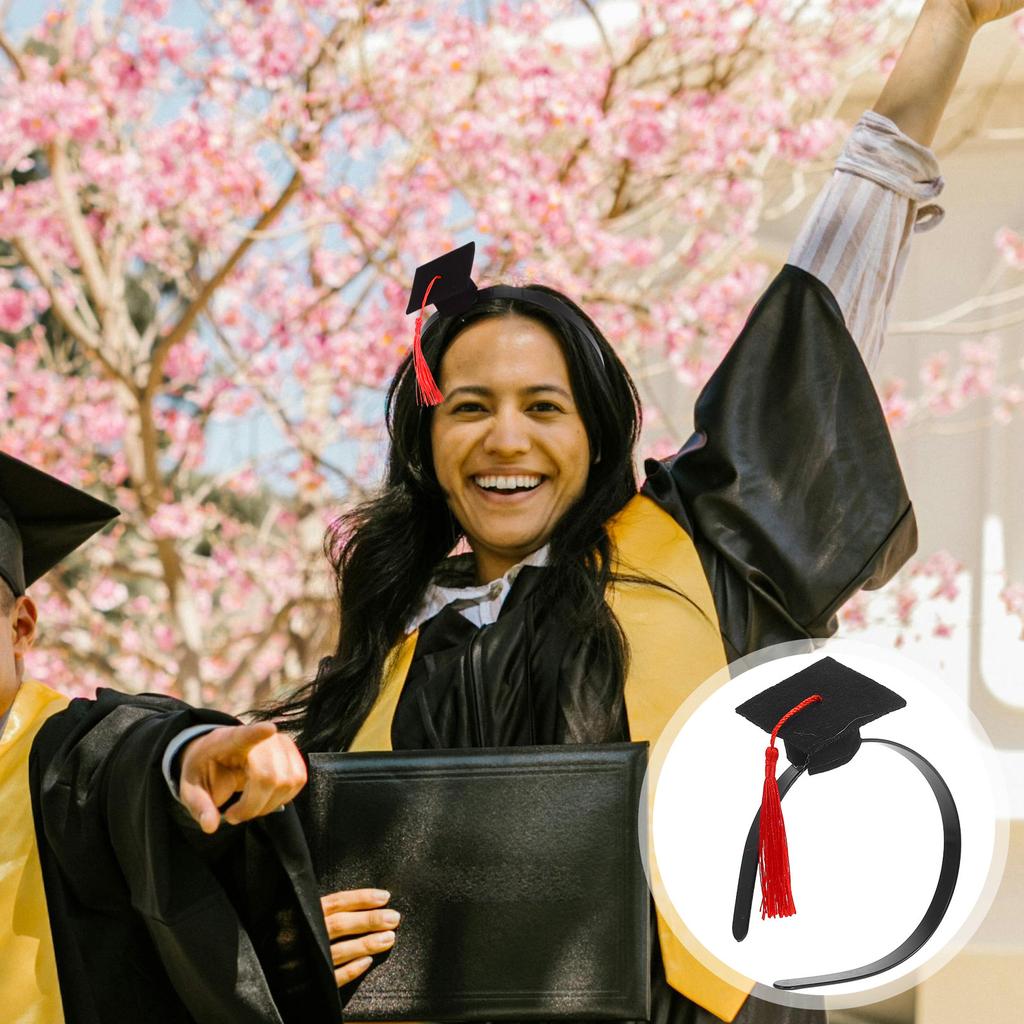 Mini Graduation Cap Headband Comfortable Graduation Hat for Party Decoration Grad Selfie Photo Prop Accessories