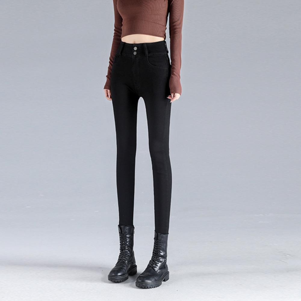 Small-footed Jeans Women's High-waisted 2025 New Autumn and Winter Clothing Elastic, Slim and Thin, Tight Pencil Pants