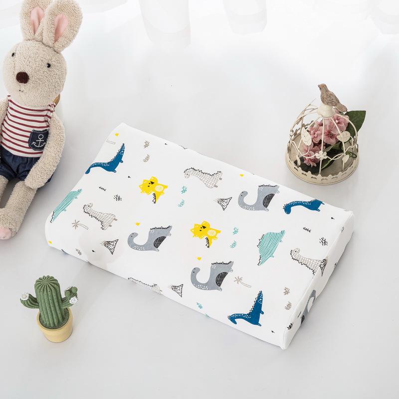 Thailand Natural Latex Children's Pillow - Pure Cotton Cartoon Design, Baby Neck Support, Ideal for Kindergarten Students and Gifts