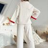 Womens Thick Fleece Jacquard Pajama Set Long Sleeve Round Neck Lounge Wear Winter Home Comfort