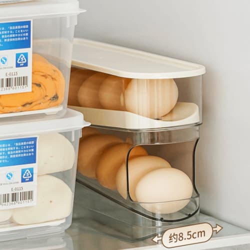 Yajuyi 2-Tier Automatic Rolling Egg Dispenser for Refrigerators, Egg Holder, Egg Storage Case, Refrigerator Egg Container, Rolling Egg Dispenser, Egg
